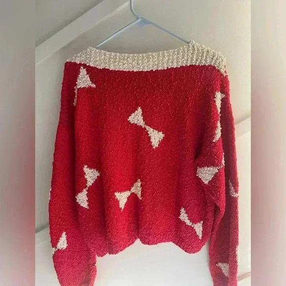 Vintage Red Pearl Studded Sweater size L - Picture 2 of 6
